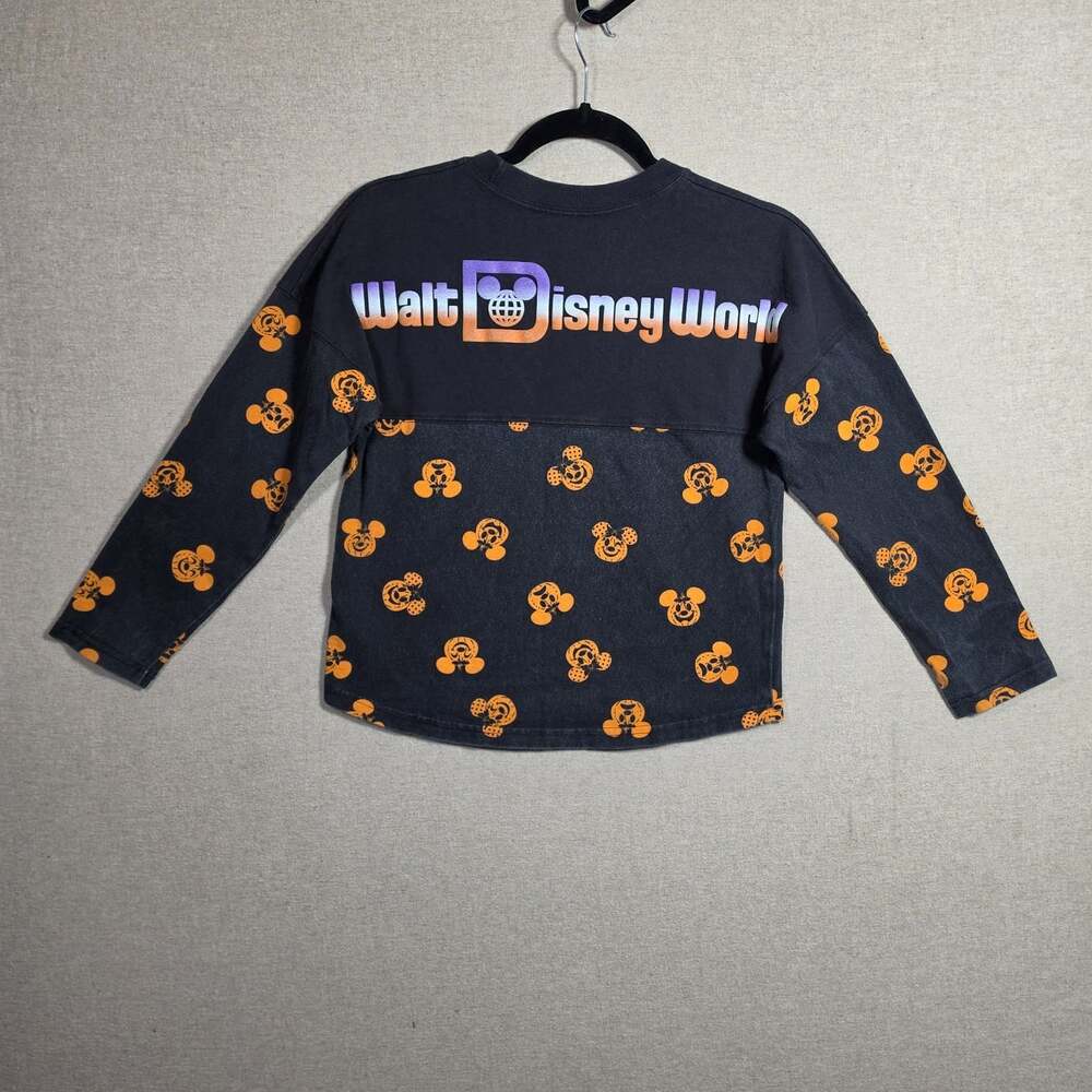 Disney Glow in the dark Halloween Mickey Pumpkins Spirit Jersey Black girls L - Picture 8 of 13